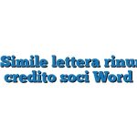 Fac Simile lettera rinuncia credito soci Word