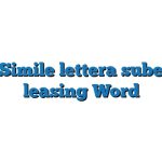 Fac Simile lettera subentro leasing Word