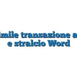 Fac Simile transazione a saldo e stralcio Word