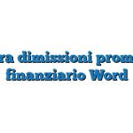 Lettera dimissioni promotore finanziario Word