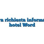 Lettera richiesta informazioni hotel Word