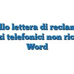 Modello lettera di reclamo per servizi telefonici non richiesti Word