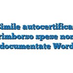 Fac Simile autocertificazione rimborso spese non documentate Word