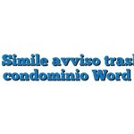 Fac Simile avviso trasloco condominio Word