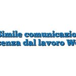 Fac Simile comunicazione di assenza dal lavoro Word