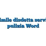 Fac Simile disdetta servizio di pulizia Word