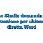 Fac Simile domanda di assunzione per chiamata diretta Word