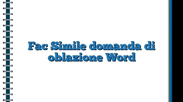 Fac Simile domanda di oblazione Word