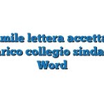 Fac Simile lettera accettazione incarico collegio sindacale Word