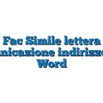 Fac Simile lettera comunicazione indirizzo PEC Word