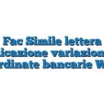 Fac Simile lettera comunicazione variazione delle coordinate bancarie Word