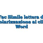 Fac Simile lettera di circolarizzazione ai clienti Word