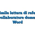 Fac Simile lettera di referenze per collaboratore domestico Word