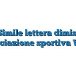 Fac Simile lettera dimissioni associazione sportiva Word