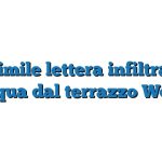 Fac Simile lettera infiltrazioni acqua dal terrazzo Word