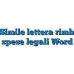 Fac Simile lettera rimborso spese legali Word