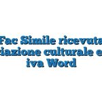 Fac Simile ricevuta associazione culturale esente iva Word