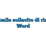 Fac Simile sollecito di risposta Word