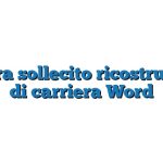 Lettera sollecito ricostruzione di carriera Word