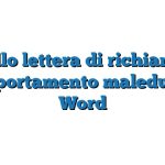 Modello lettera di richiamo per comportamento maleducato Word