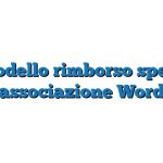 Modello rimborso spese associazione Word