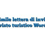 Fac Simile lettera di invito per visto turistico Word