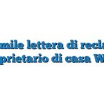 Fac Simile lettera di reclamo al proprietario di casa Word