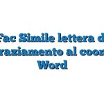 Fac Simile lettera di ringraziamento al coonsole Word