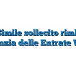 Fac Simile sollecito rimborso Agenzia delle Entrate Word