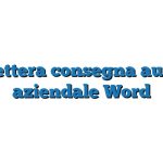 Lettera consegna auto aziendale Word