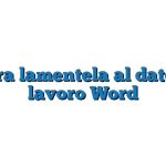 Lettera lamentela al datore di lavoro Word