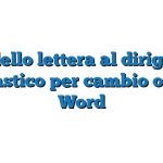 Modello lettera al dirigente scolastico per cambio orario Word