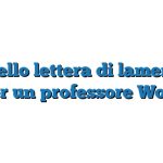 Modello lettera di lamentela per un professore Word