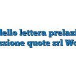 Modello lettera prelazione cessione quote srl Word