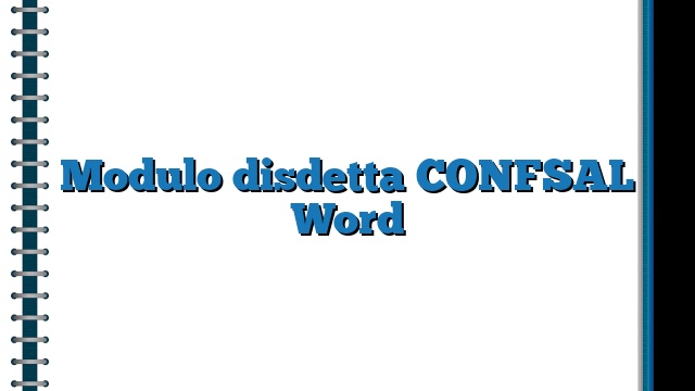 Modulo disdetta CONFSAL Word