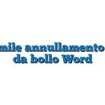 Fac Simile annullamento marca da bollo Word