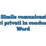 Fac Simile comunicazione lavori privati in condominio Word