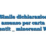 Fac Simile dichiarazione di assenso per carta d’identità minorenni Word