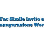 Fac Simile invito a inaugurazione Word