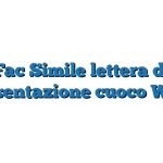 Fac Simile lettera di presentazione cuoco Word