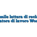 Fac Simile lettera di reclamo al datore di lavoro Word