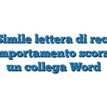 Fac Simile lettera di reclamo per comportamento scorretto di un collega Word