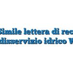 Fac Simile lettera di reclamo per disservizio idrico Word