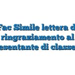 Fac Simile lettera di ringraziamento al rappresentante di classe Word