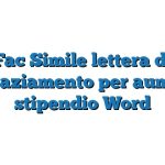 Fac Simile lettera di ringraziamento per aumento stipendio Word