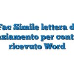 Fac Simile lettera di ringraziamento per contributo ricevuto Word