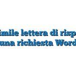 Fac Simile lettera di risposta a una richiesta Word