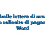 Fac Simile lettera di scuse per errato sollecito di pagamento Word