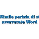 Fac Simile perizia di stima asseverata Word