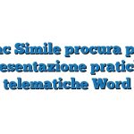 Fac Simile procura per presentazione pratiche telematiche Word